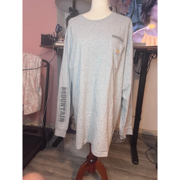 Carhartt long sleeve shirt 2XL gray logo - Picture 2 of 9